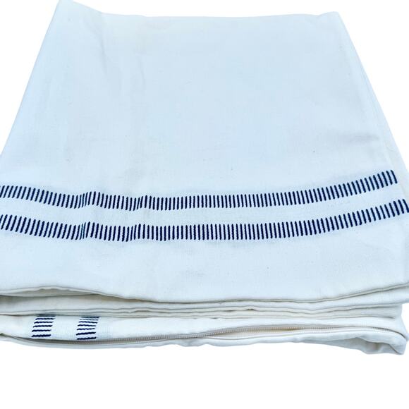 Lauren Ralph Lauren Euro Pillow Sham w/ Navy Stripe ~ Set of 2, 25"x26" Cotton - Picture 7 of 12